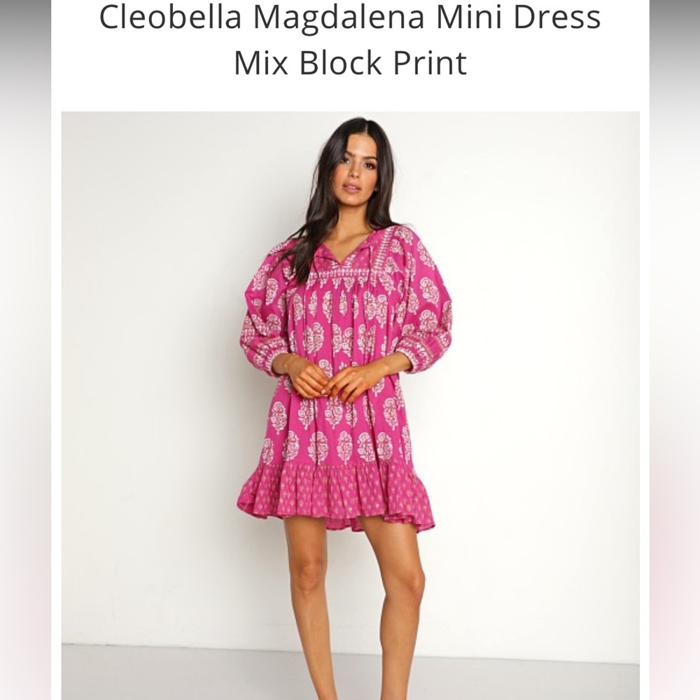 Magdalena Mini Dress Mix Block Print (Cleobella)
